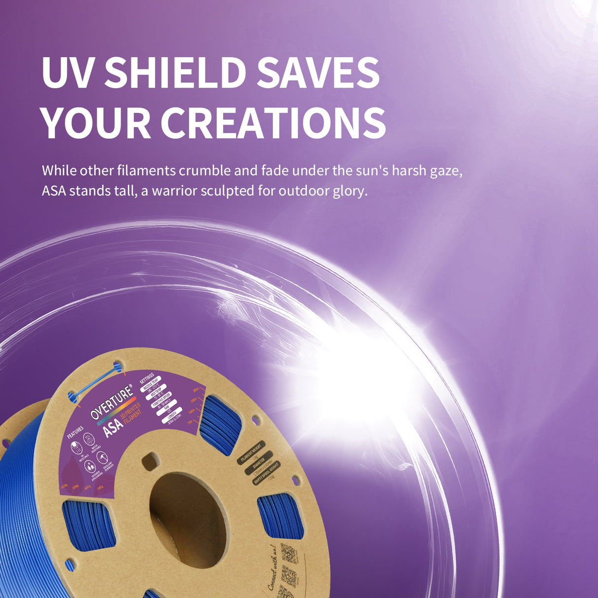 Overture ASA 3D Printer Filament 1.75mm - Overture 3D