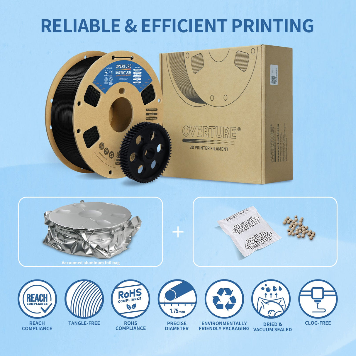 Overture Easy Nylon 3D Printer Filament 1.75mm - Overture 3D