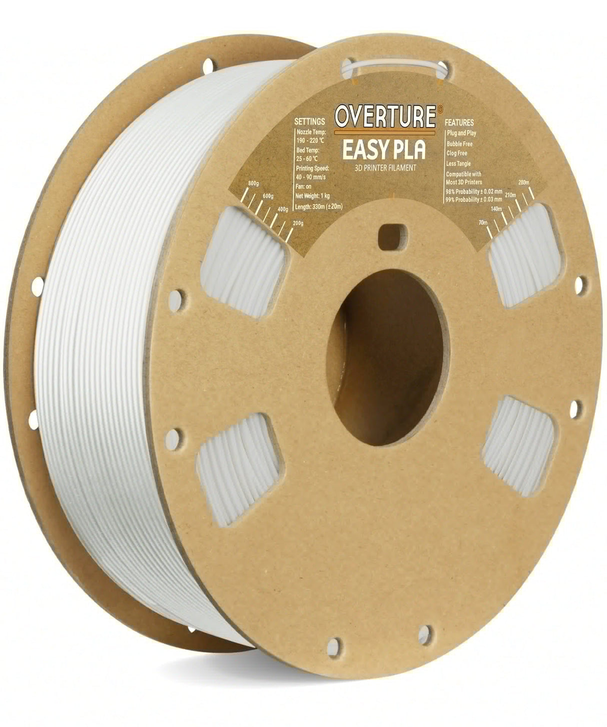 Overture Easy PLA 3D Printer Filament 1.75mm 2 - Pack - Overture 3D