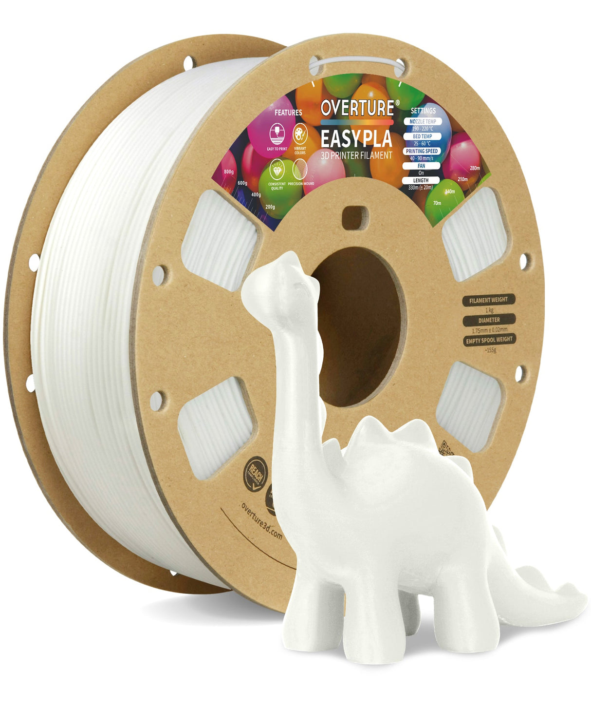 Overture Easy PLA 3D Printer Filament 1.75mm - Overture 3D