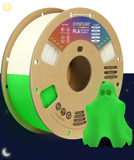 Overture Glow PLA 3D Printer Filament 1.75mm - Overture 3D