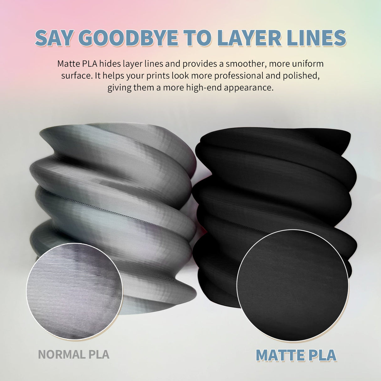 Overture Matte PLA 3D Printer Filament 1.75mm 6 Pack - Overture 3D