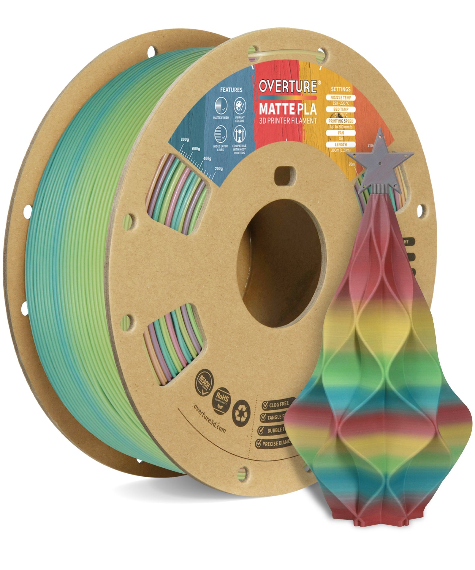 Matte Pla Example Matte PLA Filament 1.75mm - Frosted 1kg – Overture 3D