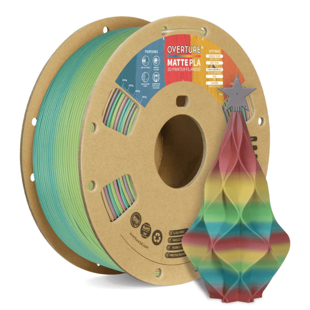 Overture Matte PLA Gradient Filament 1.75mm - Overture 3D