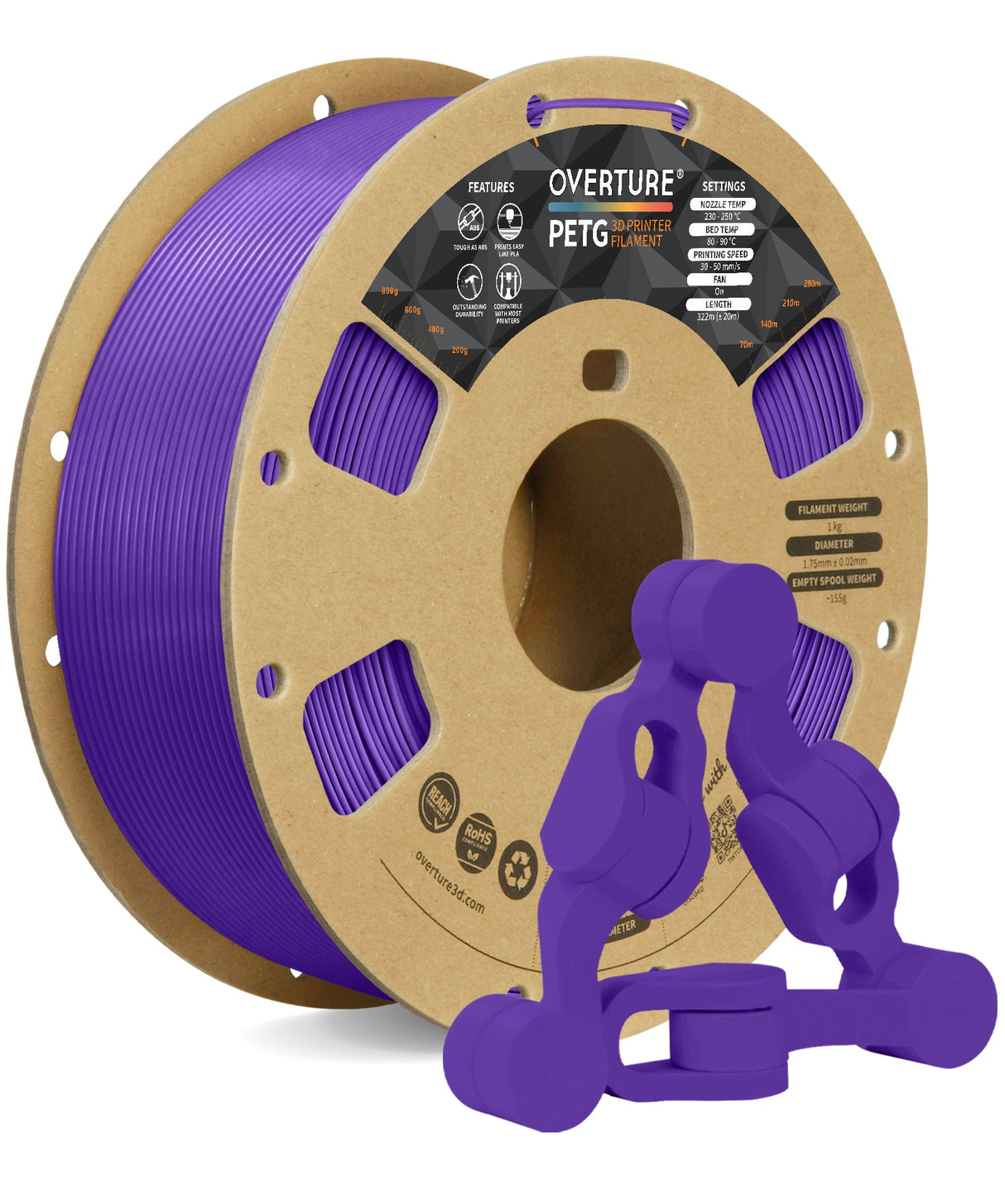 Overture PETG 3D Printer Filament 1.75mm - Overture 3D