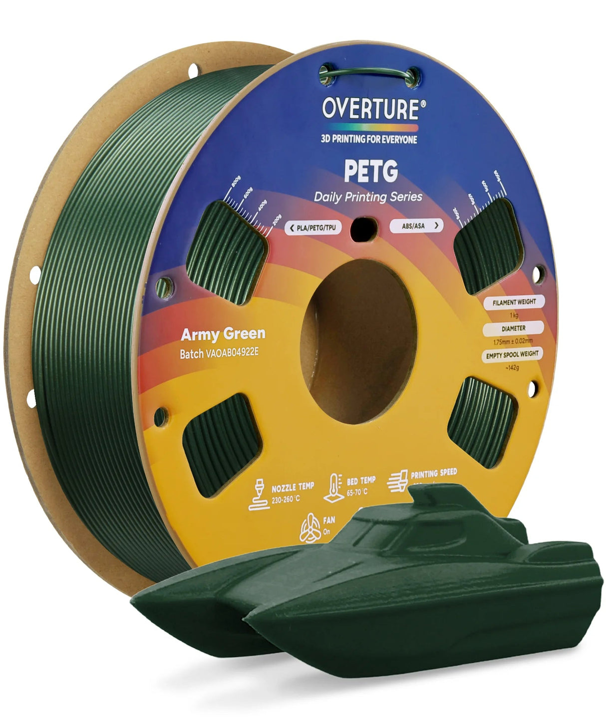 Overture PETG 3D Printer Filament 1.75mm - Overture 3D