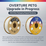 Overture PETG 3D Printer Filament 1.75mm - 4 Pack - Overture 3D