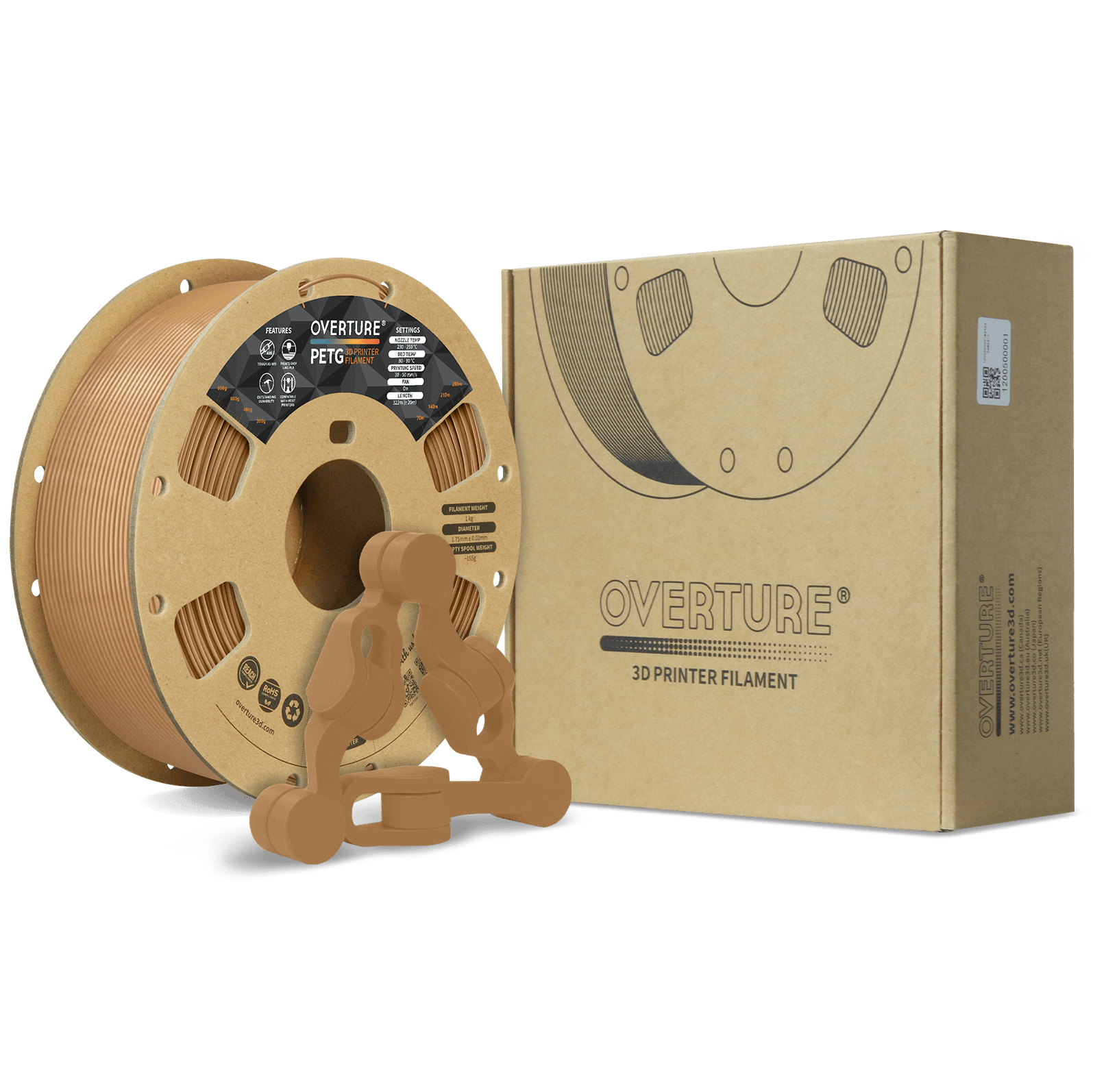 Overture PETG 3D Printer Filament 1.75mm - Overture 3D