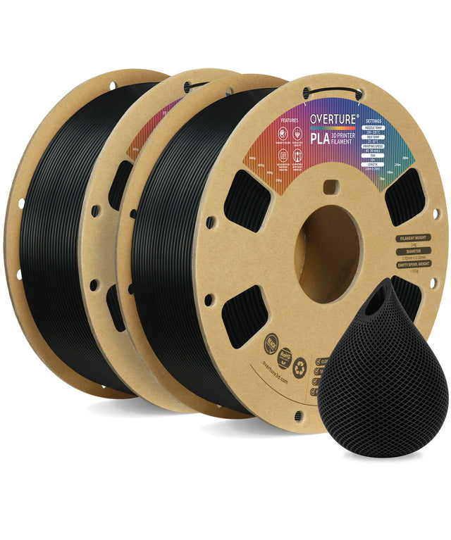 Overture PLA 3D Printer Filament 1.75mm - 2 Pack - Overture 3D