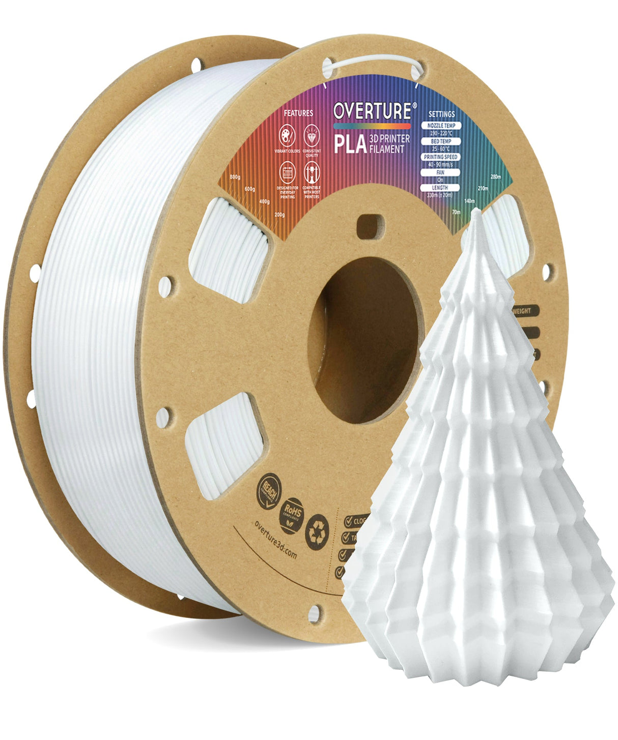 Overture PLA 3D Printer Filament 1.75mm - Overture 3D