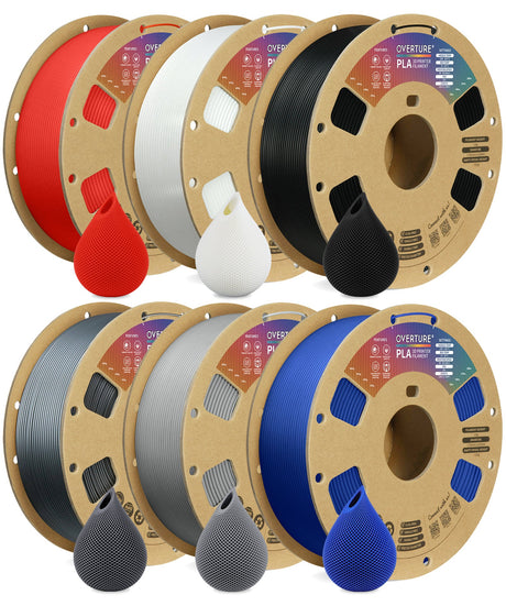 Overture PLA 3D Printer Filament 1.75mm - 6pack - Overture 3D