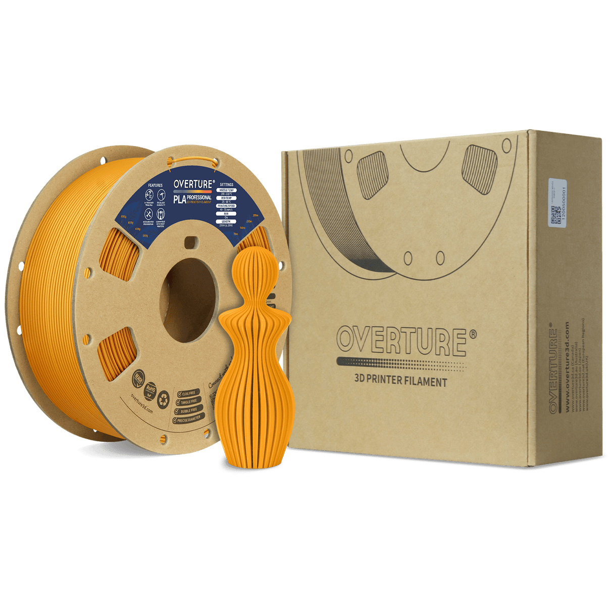 Overture PLA Professional 3D Printer Filament 1.75mm - Overture 3D