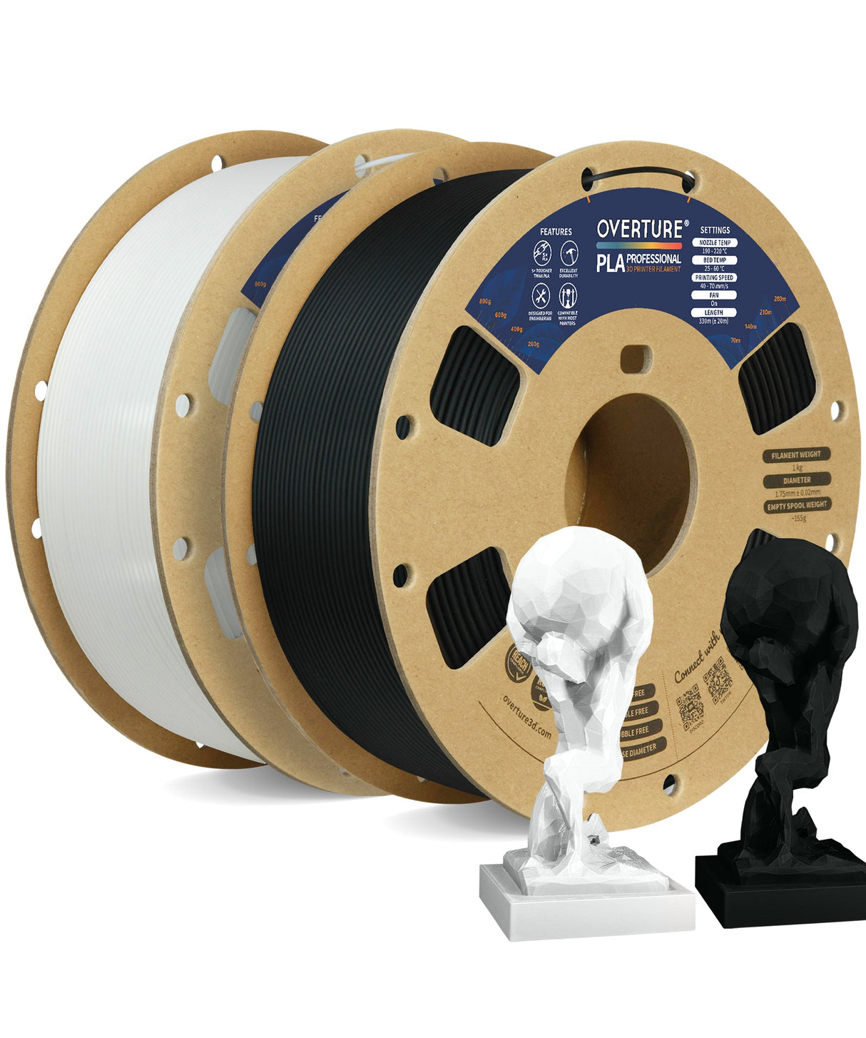 Overture PLA Professional 3D Printer Filament 1.75mm - Overture 3D