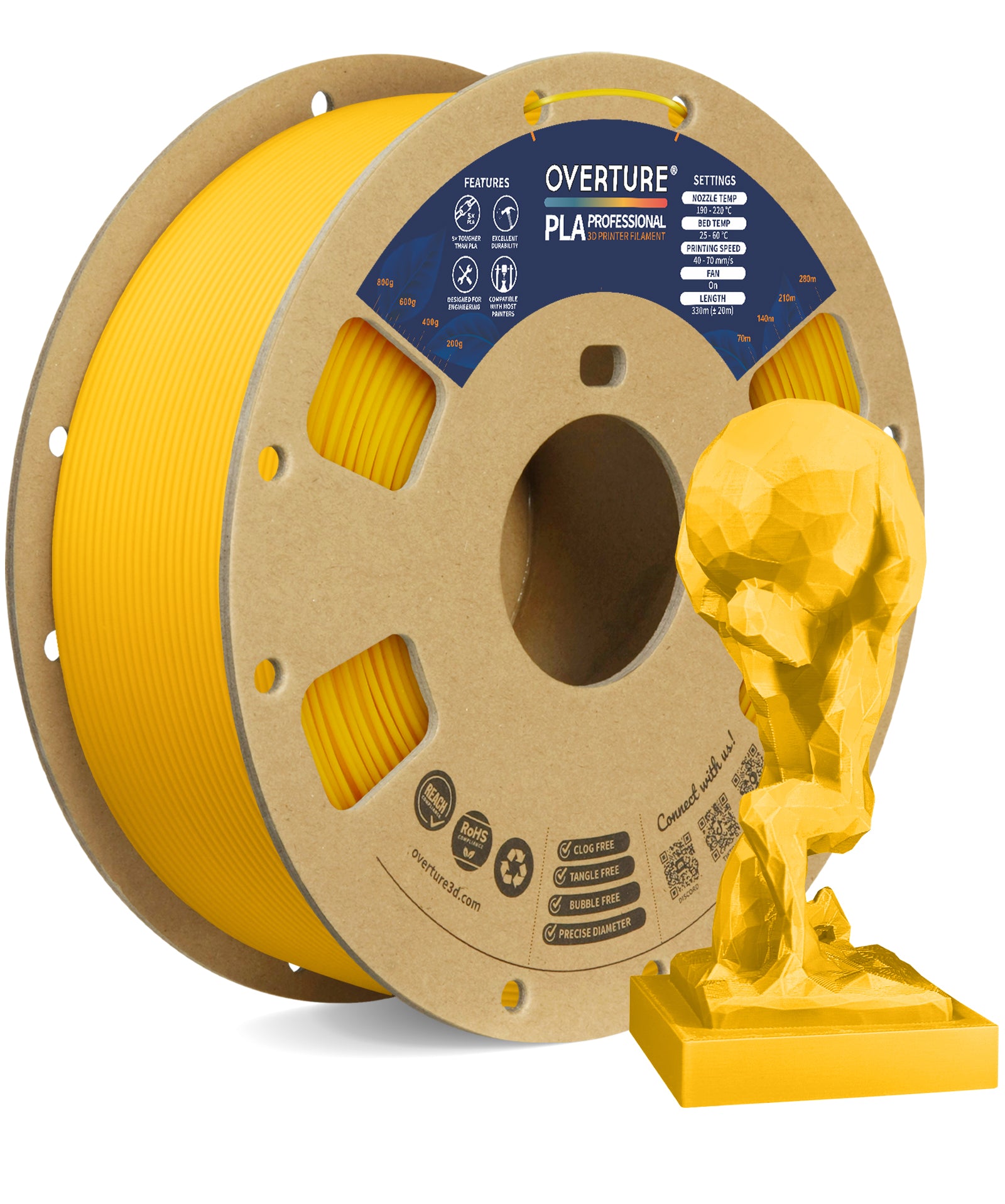 Pla Pro PLA Pro Filament 1.75mm - High Toughness 1kg – Overture 3D