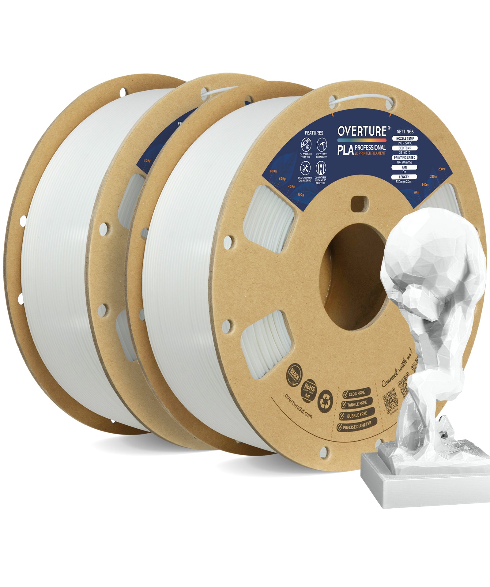 Pla Pro PLA Pro Filament 1.75mm - High Toughness 1kg – Overture 3D