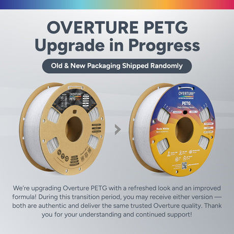 Overture Rock PETG 3D Printer Filament 1.75mm - Overture 3D
