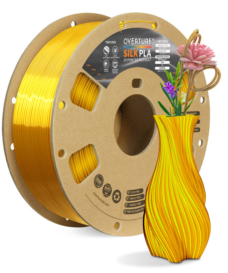Overture Silk PLA 3D Printer Filament 1.75mm - Overture 3D