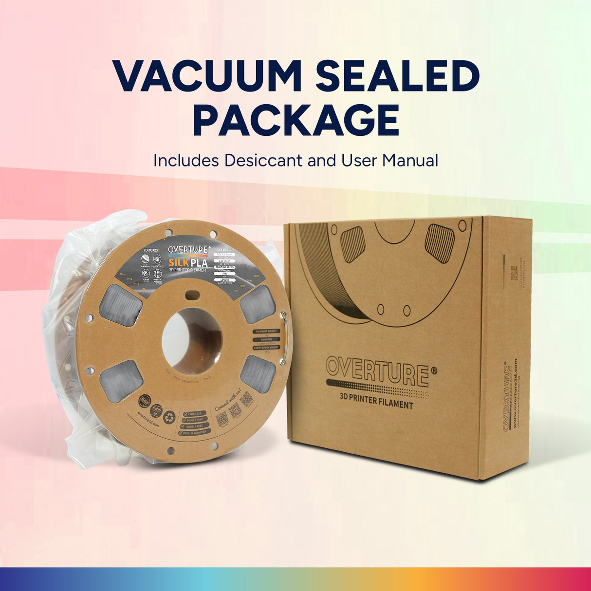 Overture Silk PLA Gradient Filament 1.75mm - Overture 3D