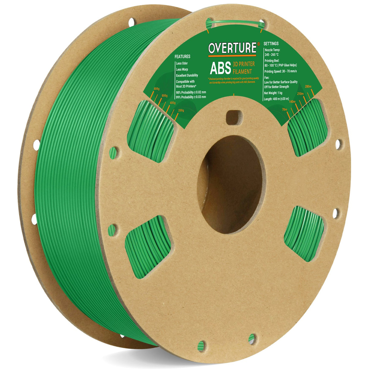 Overture ABS 3D Printer Filament 1.75mm - Overture 3D