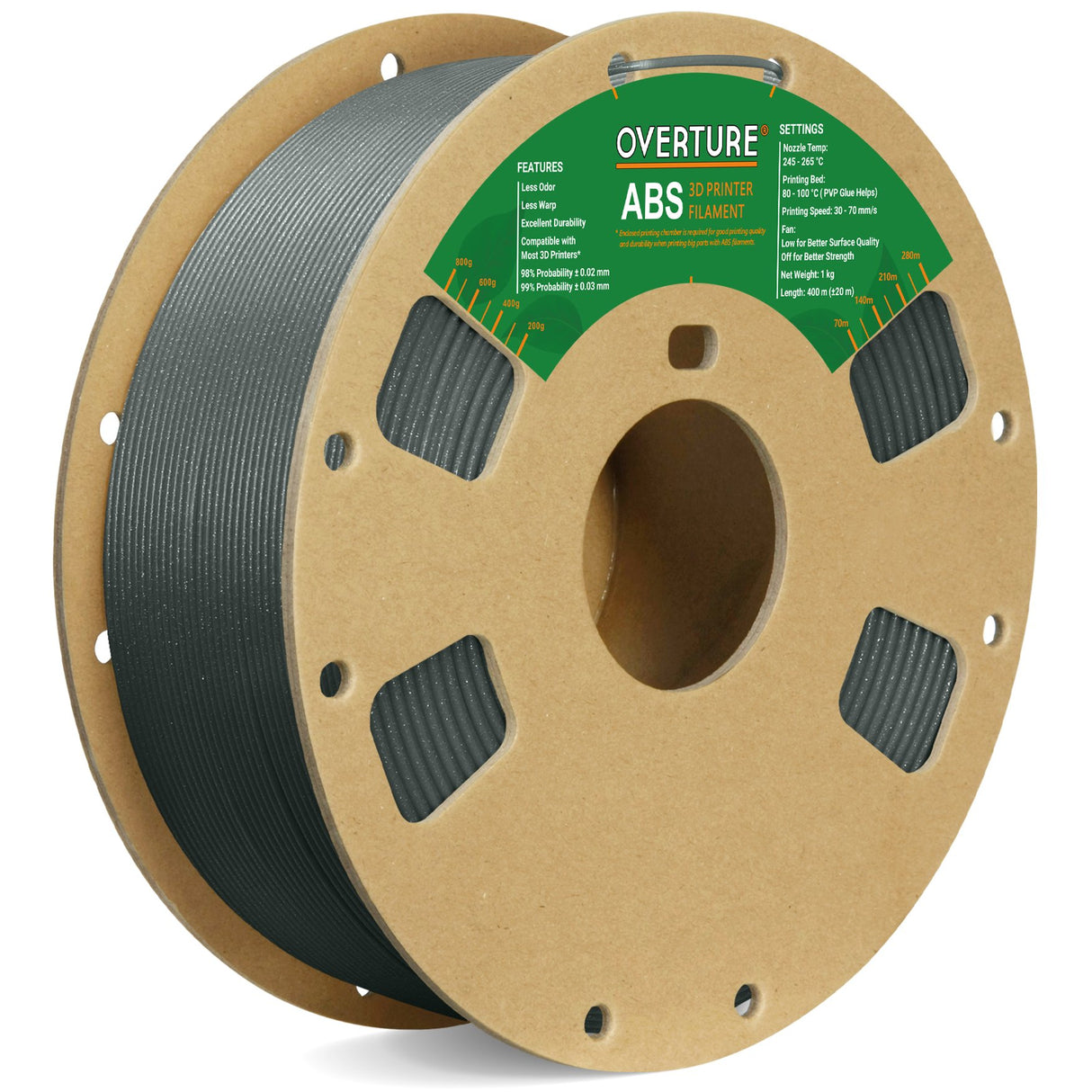 Overture ABS 3D Printer Filament 1.75mm - Overture 3D