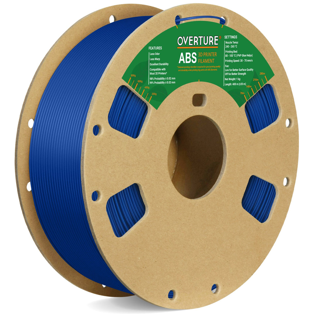 Overture ABS 3D Printer Filament 1.75mm - Overture 3D