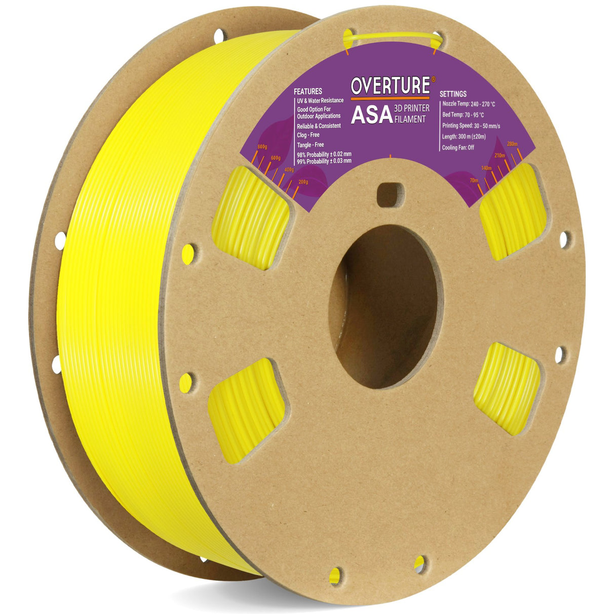 Overture ASA 3D Printer Filament 1.75mm - Overture 3D