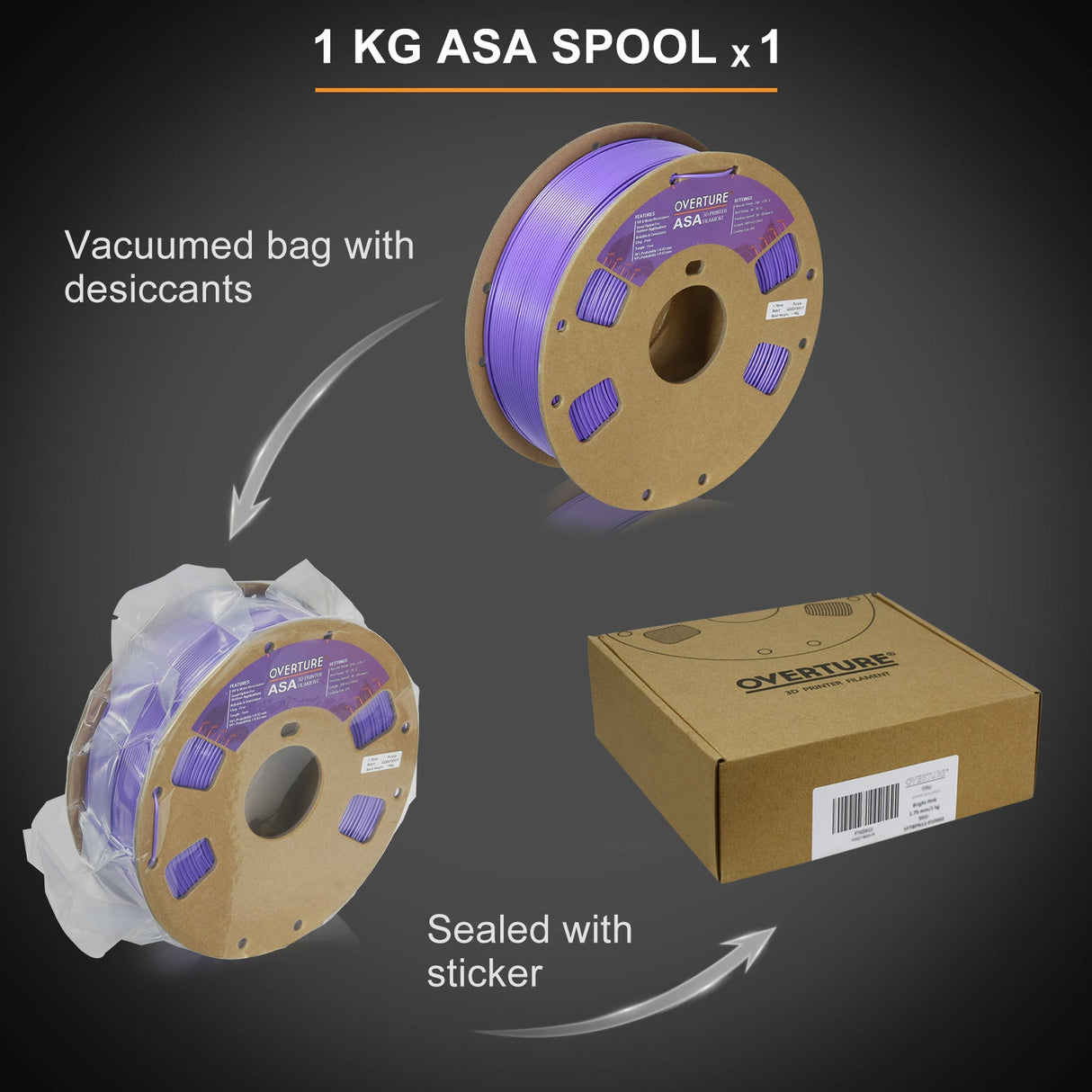 Overture ASA Filament 1.75mm - Overture 3D