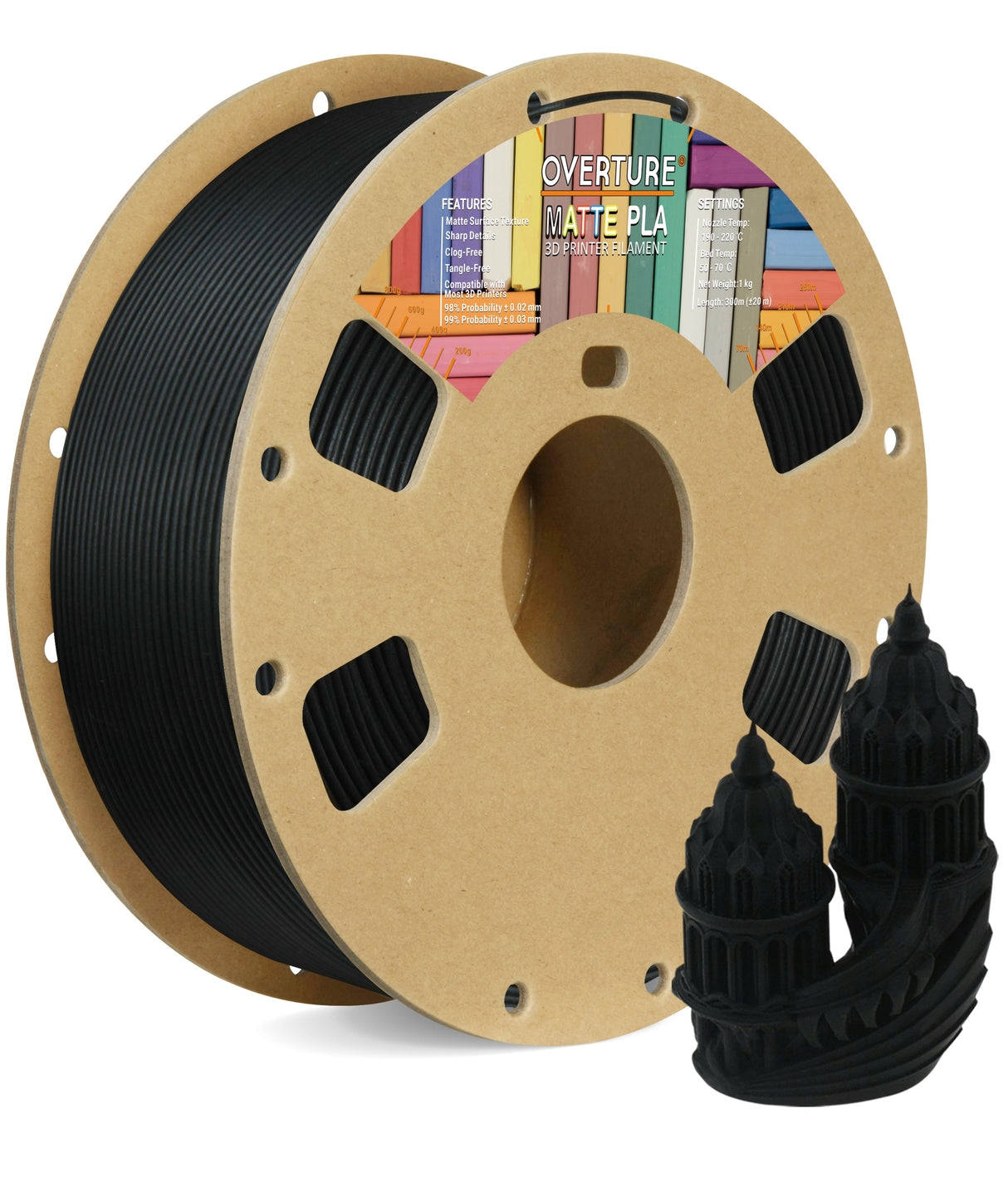 Overture Carbon Fiber 3D Printer Filament 1.75mm - Overture 3D