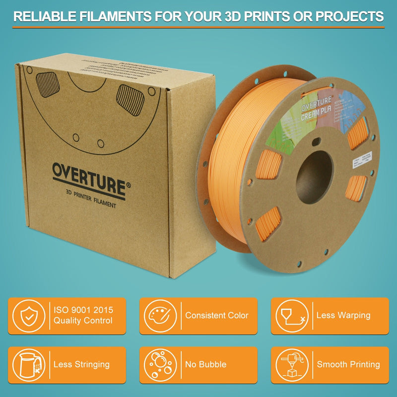 Overture Cream PLA Filament 1.75mm - Overture 3D