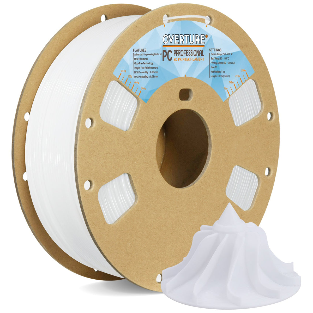PC Filament 1.75mm - Polycarbonate 1kg – Overture 3D
