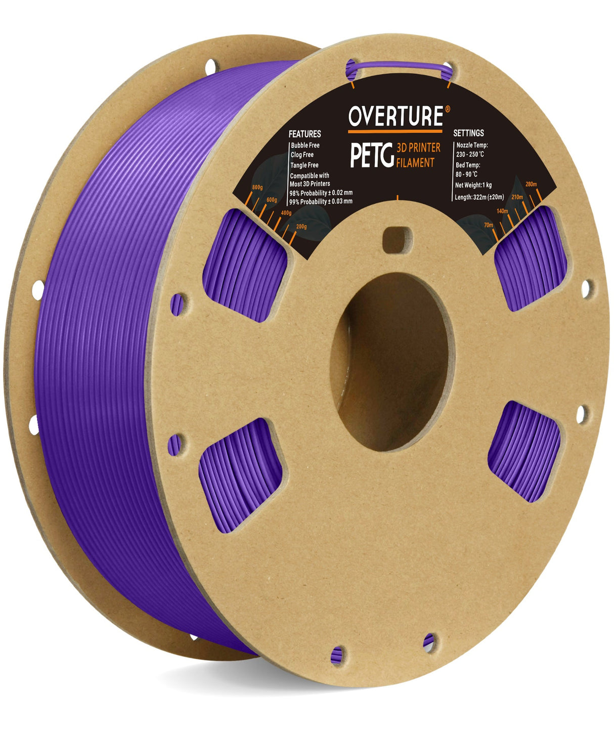 Overture PETG 3D Printer Filament 1.75mm - Overture 3D