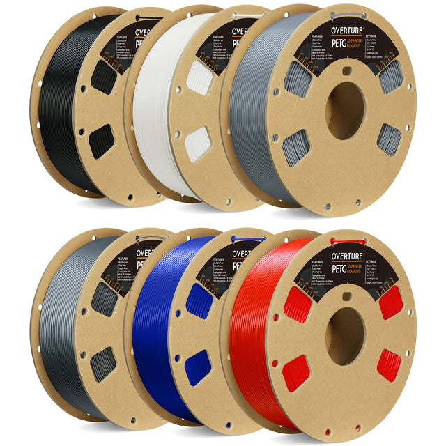 Overture PETG 3D Printer Filament 1.75mm -6pack - Overture 3D