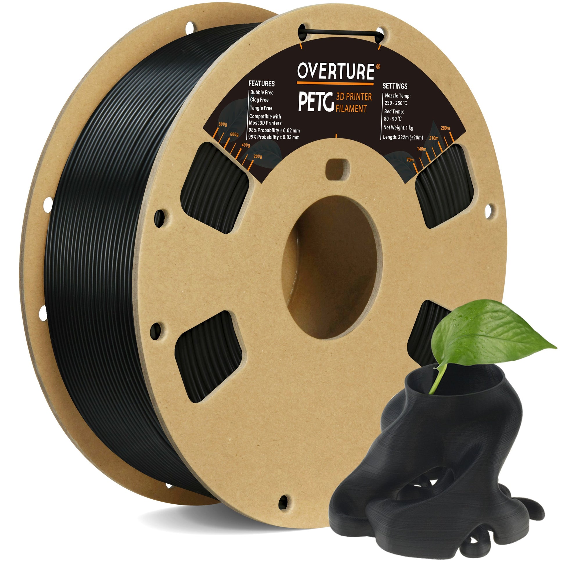 Overture PETG 3D Printer Filament 1.75mm - Overture 3D