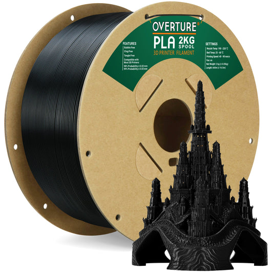 Overture PLA 3D Printer Filament 1.75mm-2KG - Overture 3D