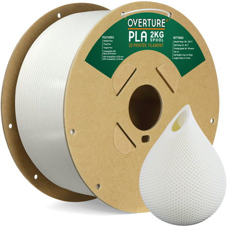 Overture PLA 3D Printer Filament 1.75mm-2KG - Overture 3D