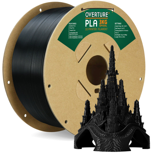 Overture PLA 3D Printer Filament 1.75mm-3KG - Overture 3D