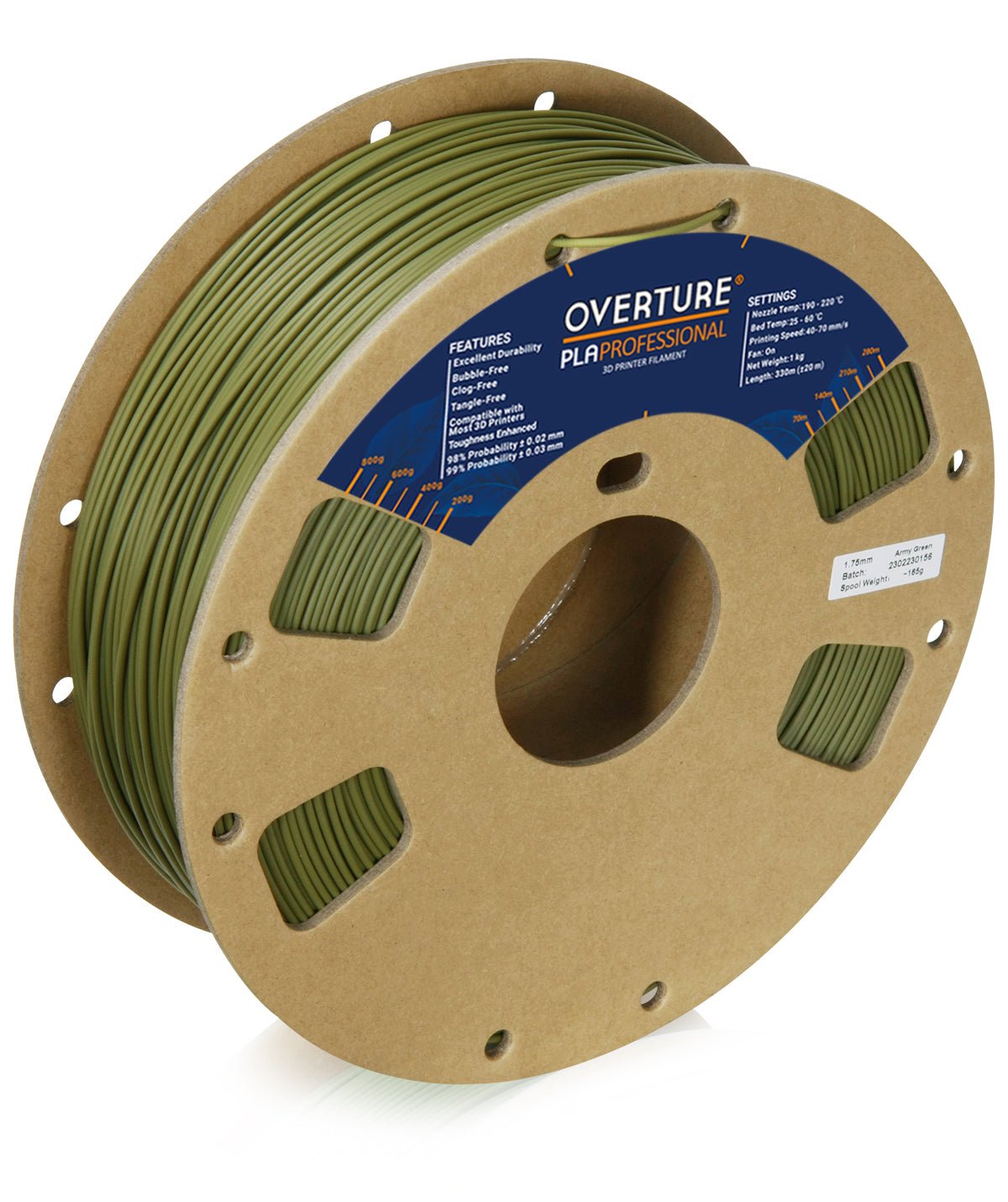 Overture PLA Plus (PLA+)3D Printer Filament 1.75mm - Overture 3D