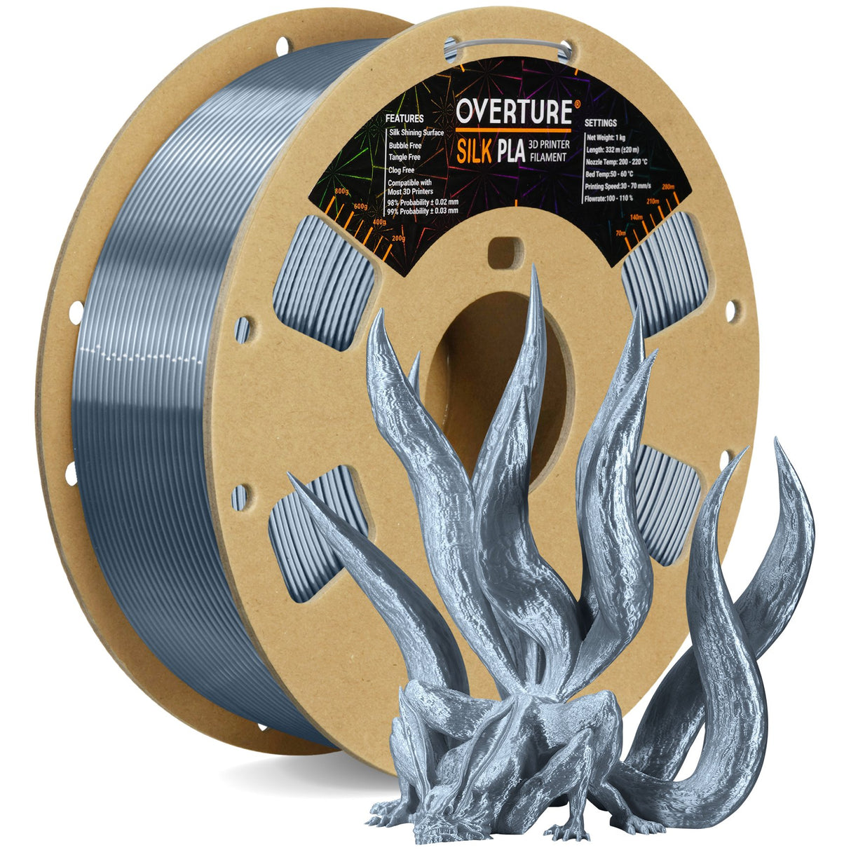 Overture Silk PLA 3D Printer Filament 1.75mm – Overture 3D