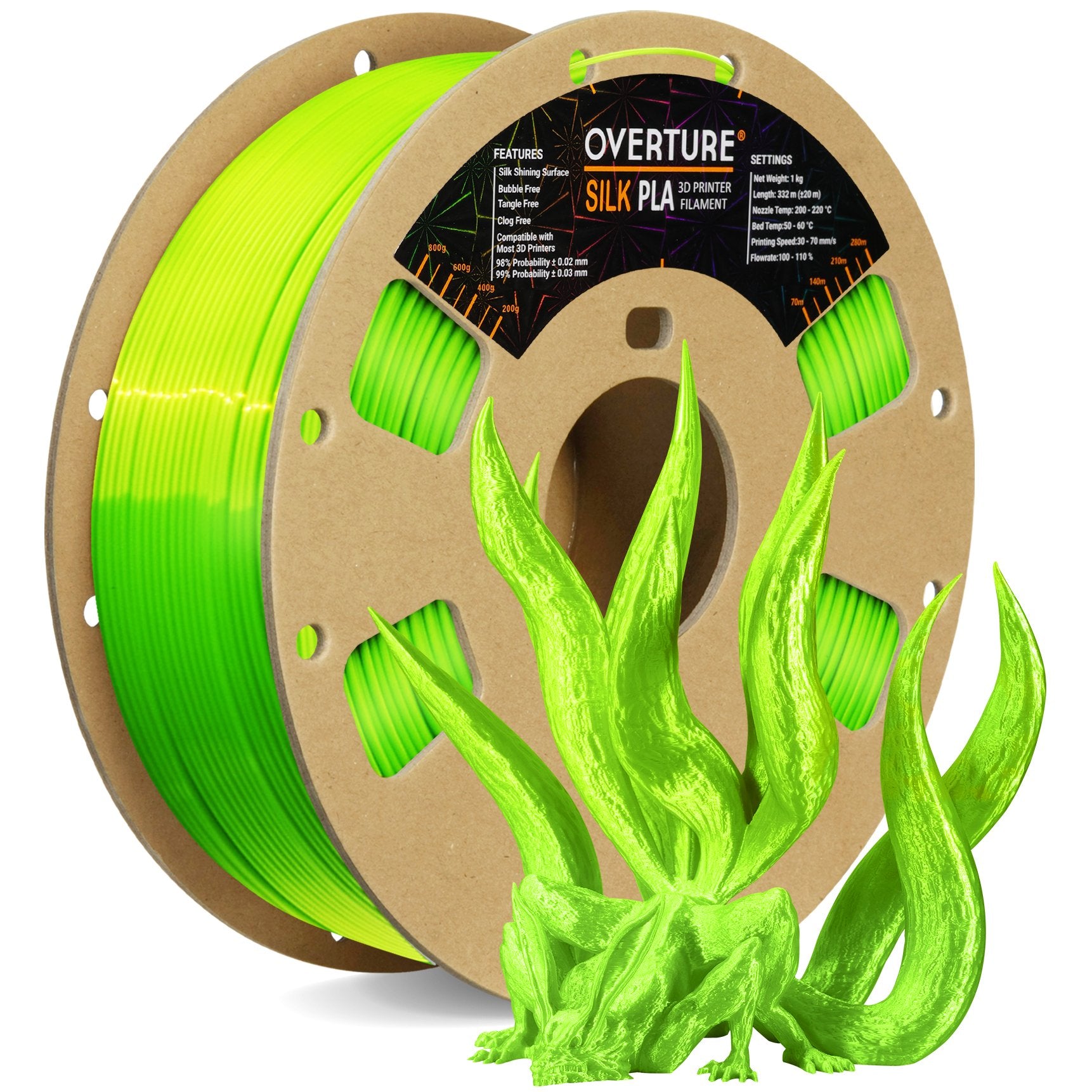 Overture Silk PLA 3D Printer Filament 1.75mm – Overture 3D