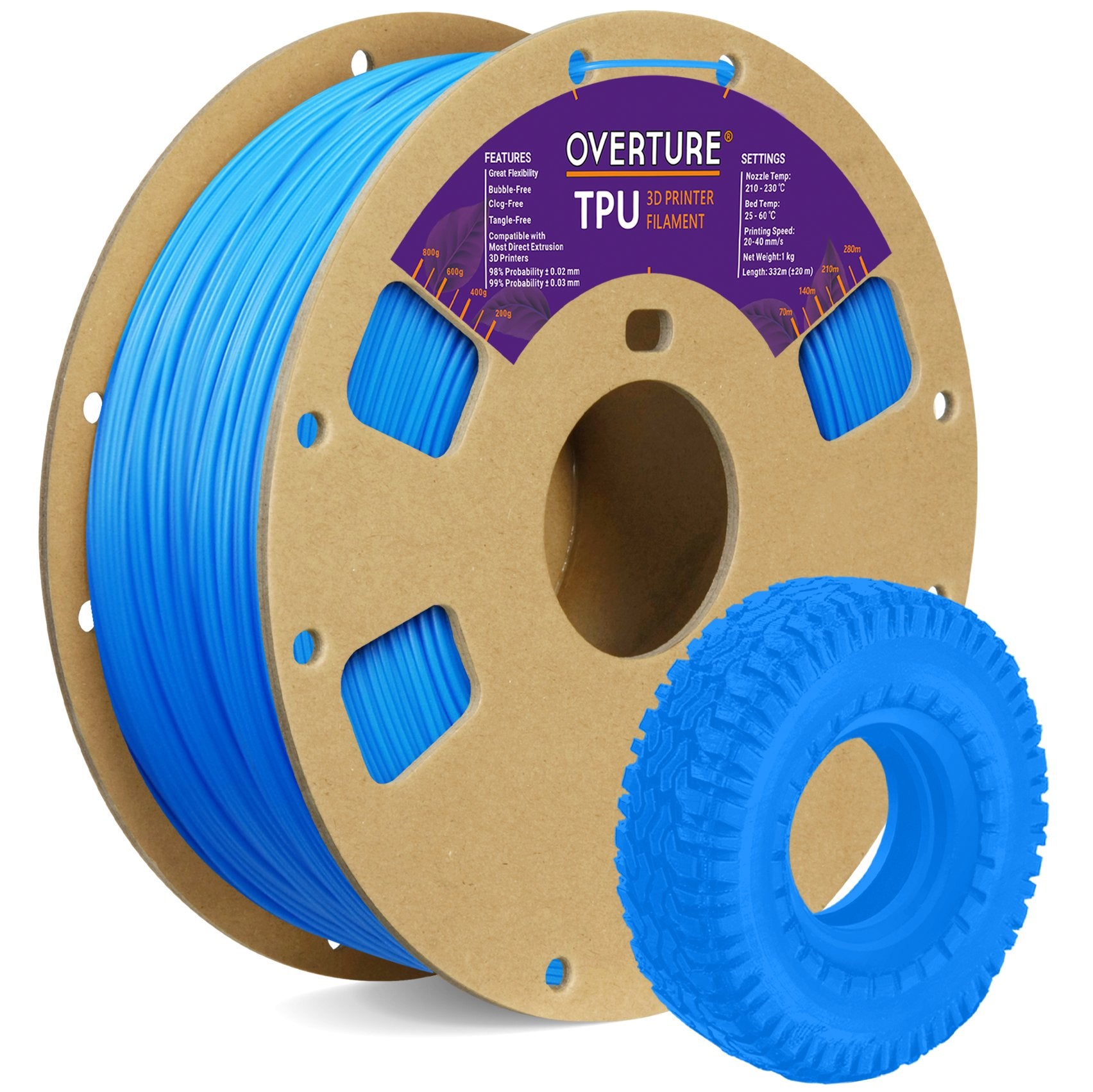 Overture TPU 3D Printer Filament 1.75mm – Overture 3D